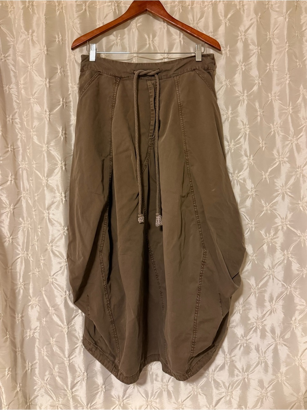 Free People Willow Poplin Midi Maxi Skirt Brown Utility Boho Parachute - Picture 5 of 14
